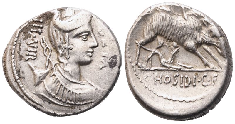 C. Hosidius Geta, Denarius, 64 Bc; Ar (4 G; 18 MM; 4 H)