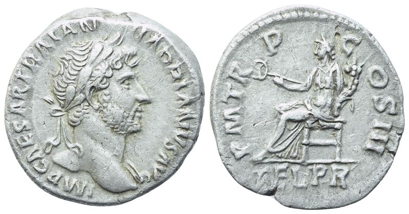Hadrian (117–138), Denario, Roma (119–122), AR
