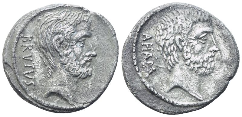 M. Iunius Brutus (54 a.C.), Denario romano, AR