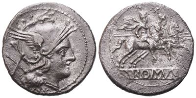 Anonymous, Denarius, Rome, From 211 Bc; Ar (4,19 G; 20,3 MM; 3 H)