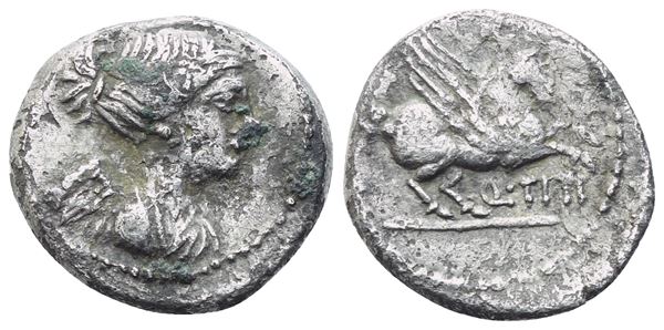 Q. Titius (90 BC), Quinarius, Rome; AR (2,03 g; 13,3 mm; 10 h)