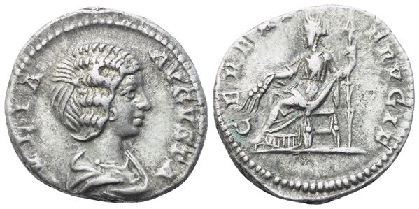 Julia Domna, Denarius struck under Septimius Severus and Caracalla, Laodicea ad Mare, c. AD 198-202; AR (3,46 g; 17,4 mm; 6 h)