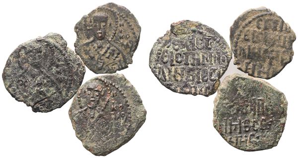 Lot of 3 Byzantine Æ coins to be catalogued.