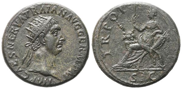 Trajan (98-117), Dupondius, Rome, AD 100; Æ (12,57 g; 26,4 mm; 6 h)