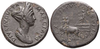 Diva Marciana, Sestertius Struck Under Trajan, Rome, C. Ad 112-117; Æ (g 27,15; MM 33; 6 H)