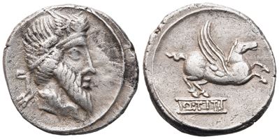 Q. Titius, Denarius, 90 Bc; Ar (3,92 G; 17,4 MM; 10 H)