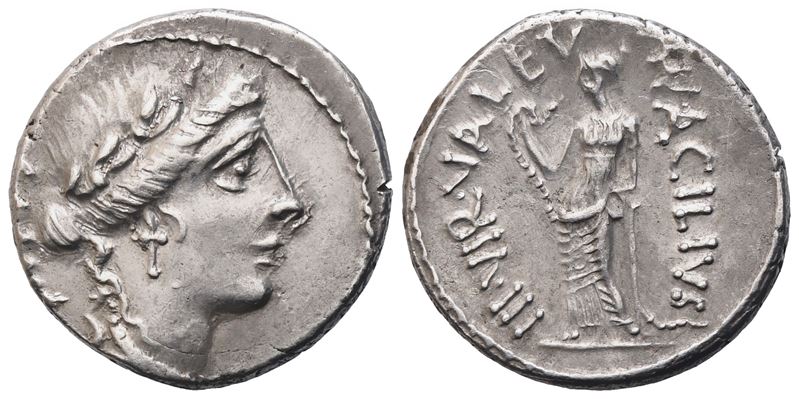 Mn. Acilius Glabrio, Denarius, 49 Bc; Ar (3,99 G; 18 MM; 7 H)