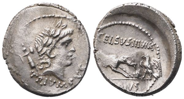 Da catalogareL. Papius Celsus, Denarius, 45 BC; AR (3,93 g; 19,5 mm; 2 h)