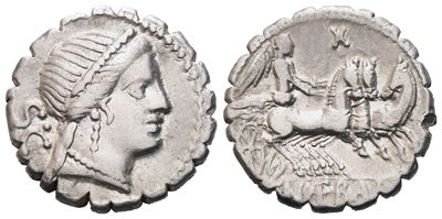 C. Naevius Balbus, Denarius Serratus, 79 Bc; Ar (4,12 G; 17,2 MM; 7 H)