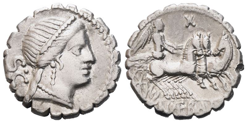 C. Naevius Balbus, Denarius Serratus, 79 Bc; Ar (4,12 G; 17,2 MM; 7 H)