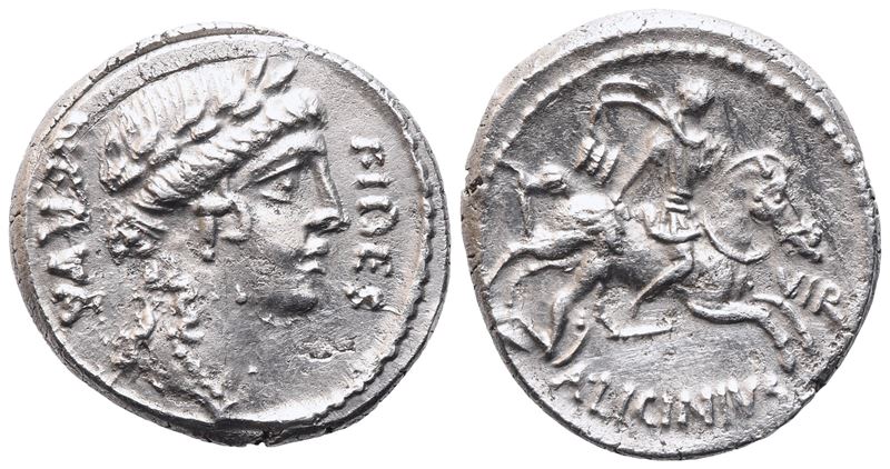 A. Licinius Nerva, Denarius, Rome, Ca. 47 Bc; Ar (3,93 G; 18 MM; 10 H)