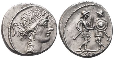 C. Servilius, Denarius, 57 Bc; Ar (4,15 G; 17,2 MM; 4 H)
