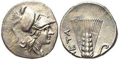 Lucania, Metapontion, Punic Occupation (C. 215-207 Bc), Half Shekel (g 3,70; MM 17,5)