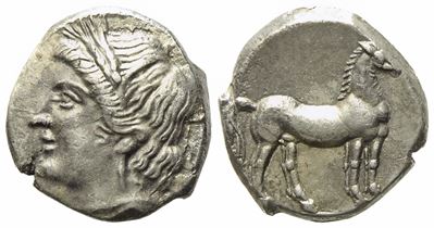 Bruttium, Punic Occupation (C. 215-205 Bc), Quarter Shekel; Ar (1,88 G; 12,5 MM)