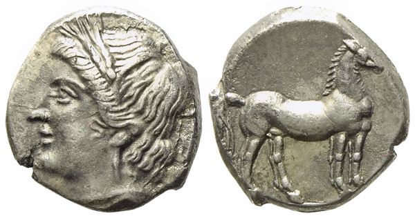 Bruttium, Punic occupation (c. 215-205 BC), Quarter Shekel; AR (1,88 g; 12,5 mm)