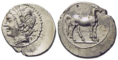 Bruttium, Punic Occupation (C. 215-205 Bc), Quarter Shekel; Ar (g 1,84; MM 15)