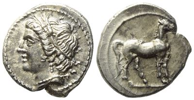Bruttium, Punic Occupation (C. 215-205 Bc), Quarter Shekel; Ar (1,90 G; 14 MM)