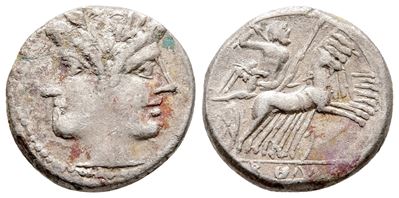 Anonymous, Rome, C. 225-212 Bc. Ar Quadrigatus (18 MM, 4.53 G).
