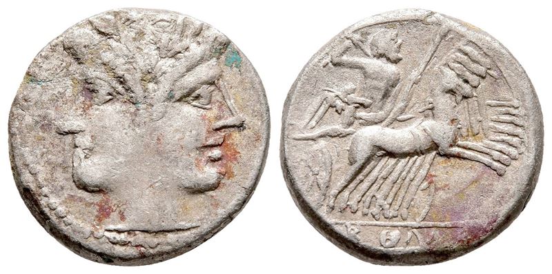 Anonymous, Rome, C. 225-212 Bc. Ar Quadrigatus (18 MM, 4.53 G).