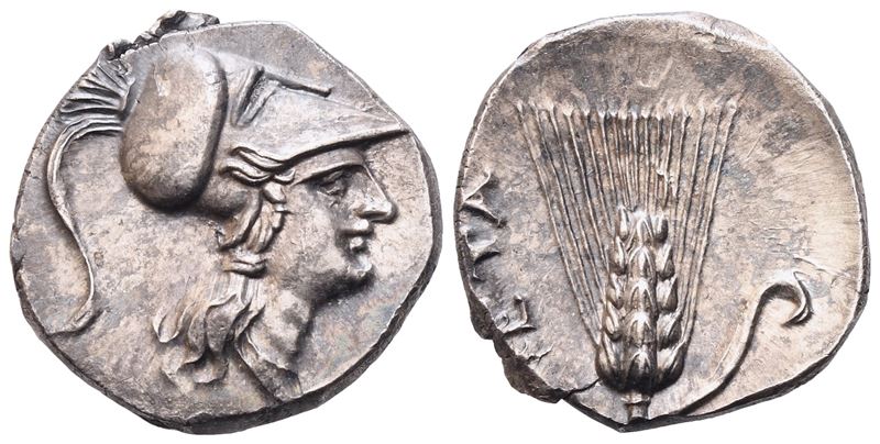 Lucania, Metapontion (punic Occupation), Half Shekel, C. 215-207 Bc; Ar (3,21 G; 17 MM; 6 H)