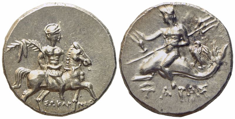 Calabria, Tarentum, Punic Occupation (C. 212-209 Bc), Half Shekel; Ar (g 3,46; MM 17,8)