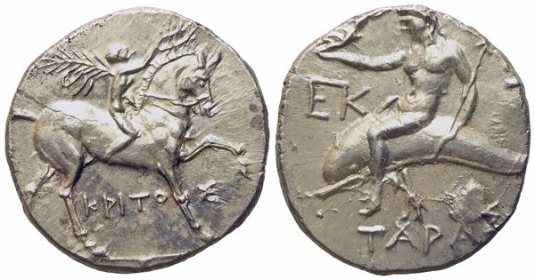 Calabria, Tarentum, Punic occupation (c. 212-209 BC), Half Shekel; AR (g 3,94; mm 18,2)