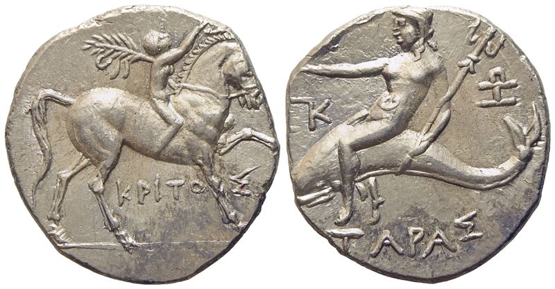 Calabria, Tarentum, Punic Occupation (C. 212-209 Bc), Half Shekel; Ar (g 3,94; MM 18,2)