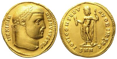 Galerius Maximianus (305-311), Aureus, Nicomedia, Ad 307 - 308; Av (g 5,20; MM 19)