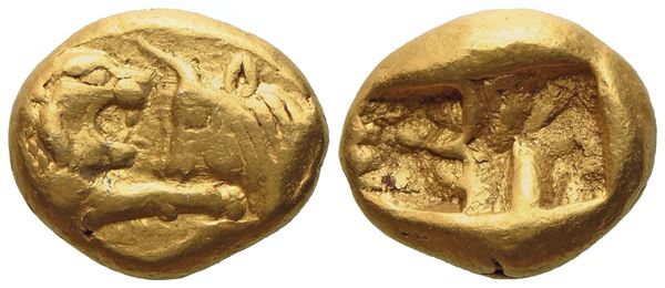 Lydia, Kroisos (c. 564/53-550/39 BC), Third Stater or Trite; AV (2,70 g; 10,3 mm)