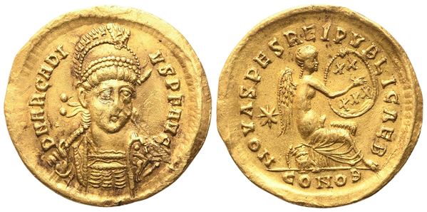 Arcadius (383-408), Solidus, Constantinopolis, 403-408; AV (4,48 g; 20,6 mm; 5 h)