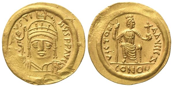 Justin II (565-578), Solidus, Constantinopolis; AV (4,41 g; 20,6 mm; 6 h)