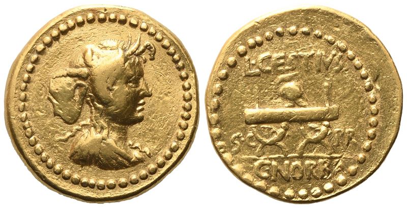 L. Cestius And C. Norbanus, Aureus, 43 Bc; Av (g 8,00; MM 19; H 2)