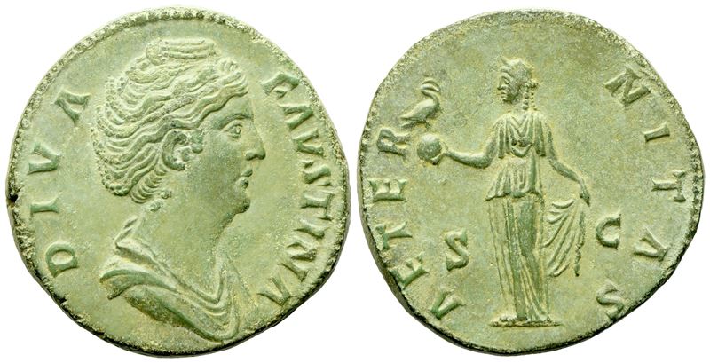 Diva Faustina I, Sestertius Struck Under Antoninus Pius, Rome, C. Ad 141-161; Æ (g 24,50; MM 30,7...