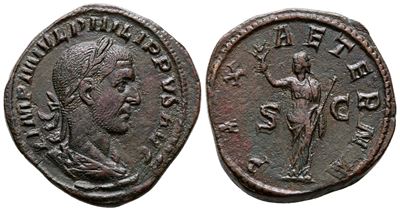 Philip i (244-249). Æ Sestertius (30 MM, 22.92 G).