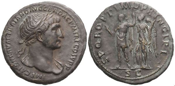Trajan (98-117), Sestertius, Rome, 105-111; Æ (22,11 g; 34,3 mm; 6 h)