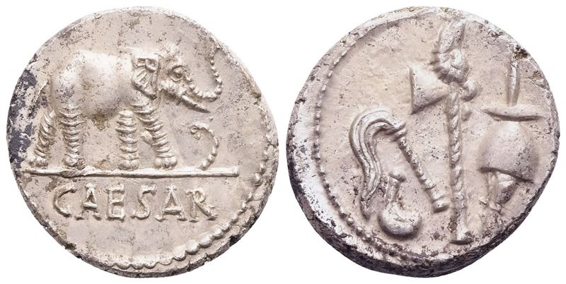 C. Iulius Caesar, Denarius, Military mint moving with Caesar, 49-48 BC; AR (4,11 g; 17,1 mm; 6 h)