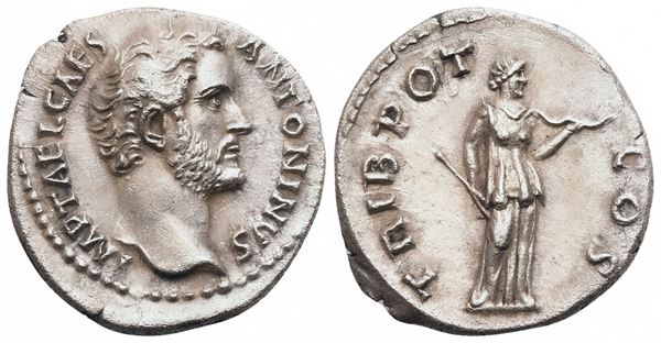 Antoninus Pius Caesar (138), Denarius struck under Hadrian, Rome, 138; AR (3,11 g; 17,2 mm; 6 h)