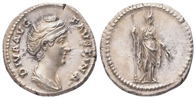 Diva Faustina I, Denario con rovescio anepigrafo (Ceres), Roma, post 141