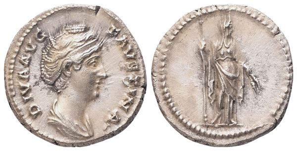 Diva Faustina I (died 140/141), Denarius struck under Antoninus Pius, Rome, post 141; AR (3,29 g; 17,4 mm; 6 h)