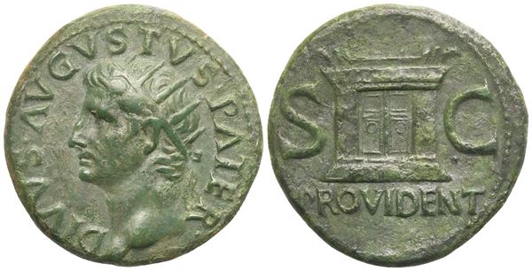 Divus Augustus (died 14), As struck under Tiberius, Rome, c. 22-30; Æ (10,78 g; 27,5 mm; 6 h)