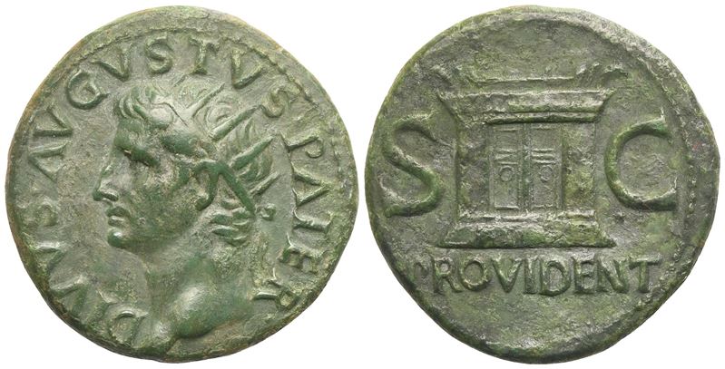 Divus Augustus (died 14), As struck under Tiberius, Rome, c. 22-30; Æ (10,78 g; 27,5 mm; 6 h)