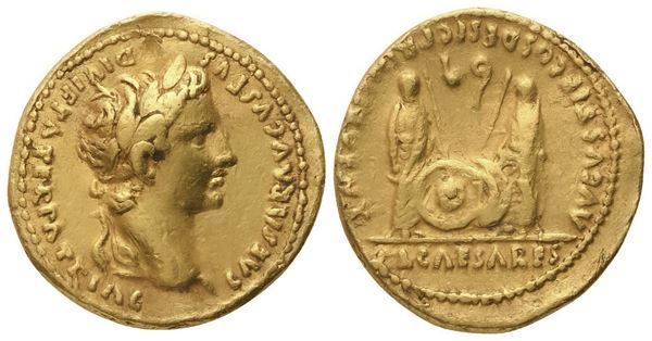 Augustus (27 BC-AD 14), Aureus, Lugdunum, 2 BC-AD 4; AV (7,87 g; 20,3 mm; 9 h)