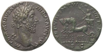 Commodo, Sestertius di Roma (183 d.C.), Æ (Laureate head right)