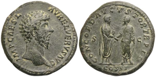 Lucius Verus (161-169), Sestertius, Rome, 161-162; Æ (26,41 g; 32,5 mm; 12 h)
