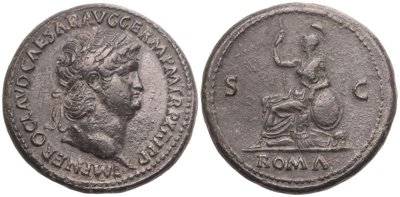 Nero, Sestertius in bronzo (Æ), Roma, c. 67 d.C.
