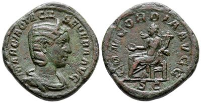 Otacilia Severa (augusta, 244-249). Æ Sestertius (30 MM, 24.35 G).