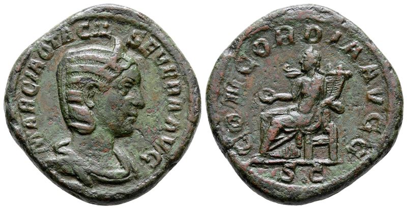 Otacilia Severa (augusta, 244-249). Æ Sestertius (30 MM, 24.35 G).