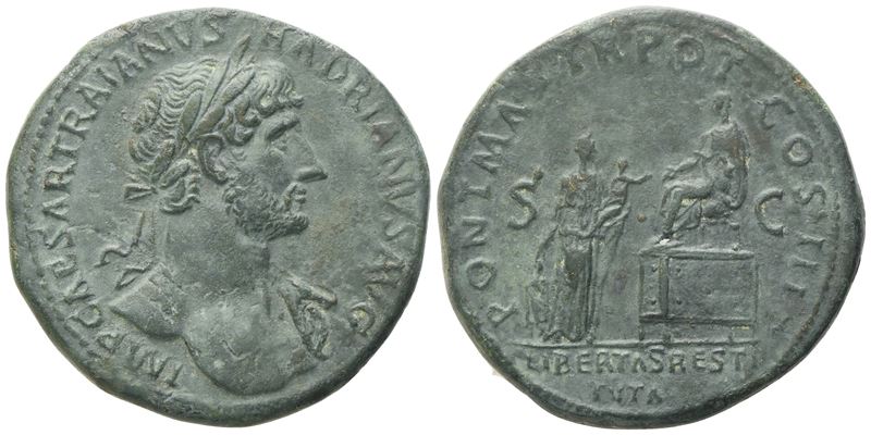 Hadrian (117-138), Sestertius romano, Roma 119-120, Æ (27,50 g; 33,7 mm; 6 h)