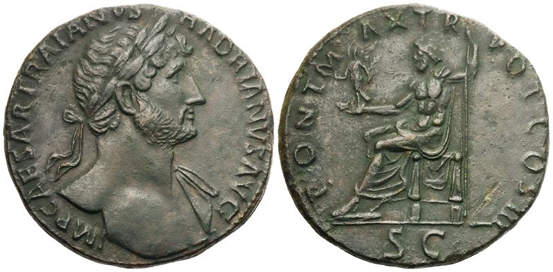 Adriano (117-138), Sesterzio in bronzo (Æ), Roma, 119 d.C.
