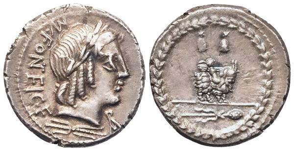 Mn. Fonteius, Denarius, Rome, 85 BC; AR (3,68 g; 18,6 mm; 1 h)